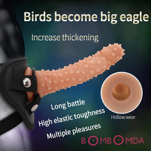 Dick Extension Sleeve For Men Hollow soft Realistic Penis Strap On Dildo Strapon Panties Silicone Dildos Dick Sex Toys For Men