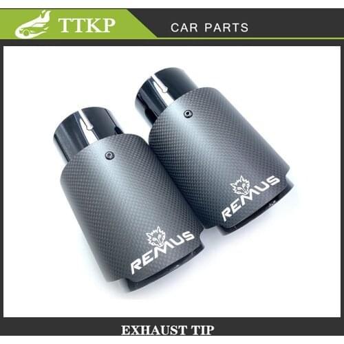1 Piece Car Universal Stainless steel+Carbon Fiber REMUS exhaust pipe Muffler Pipe For x4 automobiles micro Tailpipe Nozzles
