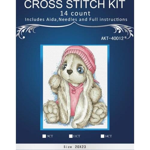 Needlework,DIY Cross Stitch,Sets For Embroidery kits,4CT ,Christmas little rabbit 23thth3th
