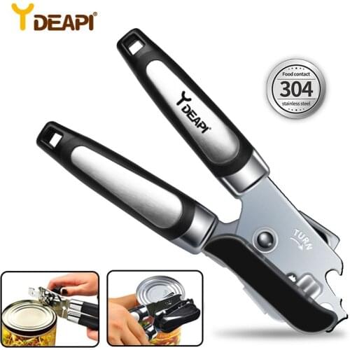 YDEAPI Multifunctional Stainless Steel Professional Tin Manual Can Opener Craft Cans Bottle Opener kitchen gadgets