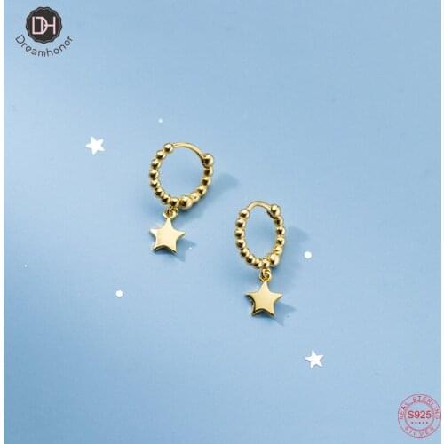 Dreamhonor Bijoux Fashion Silver 925 Sterling Twist Circle Star Statement Clip Earrings For Women Party Jewelry Gifts