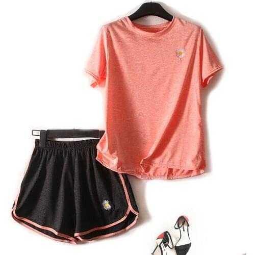 T-shirt two piece set Short top and Shorts fashion Casual clothes one size sweatsuit 2 piece outfits women tracksuit JC341