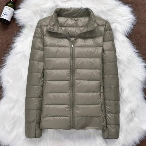 Winter Women Ultralight Thin Down Jacket White Duck Down Jackets Long Sleeve Warm Coat Parka Female Portable Outwear