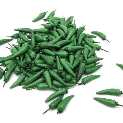 10Pcs Dollhouse Mini Handcrafted clay Vegetables Doll House Miniature vegetables Chili Green Pepper For Doll Kitchen