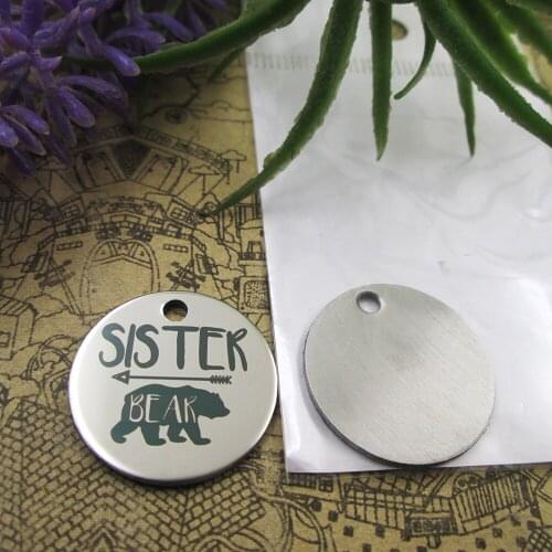 20pcs--"sister BEAR"stainless steel charms 5 styles for choosing DIY Charms for necklace bracelets