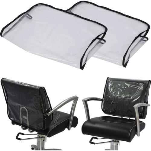 2pcs Barber Chair Back Covers Hair Salon Spa Professional Plastic PVC Cover