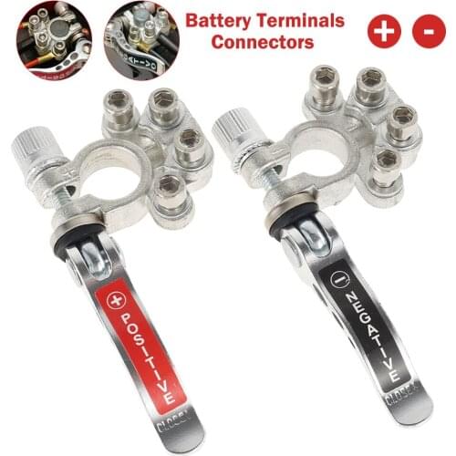 2 PCS 12V 24V Car Battery Terminal Wire Cable Clamp Terminal Quick Disconnect Shut-Off Connectors For Auto Accessories