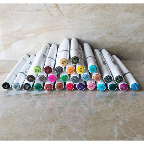 30 Colors Markers Set With Storage Bag Adults Children Sketch Art Drawing Painting Dual Headed Tip Pen