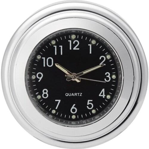 7/8" 1" Universal Chrome Motorcycle Handlebar Mount Clock black hot selling(6.8)