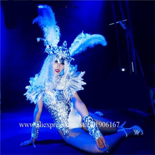 DS Women Evening Party Dress Stage Performance Models Ballroom Costume Masquerade Cosplay DJ Dance Team Clothes