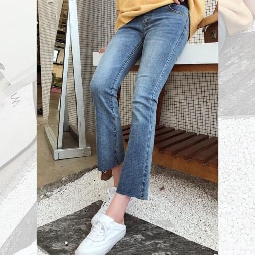 Pregnant Woman Jeans Spring Autumn Maternity Clothes Elastic Waisted Abdominal Support Fashion