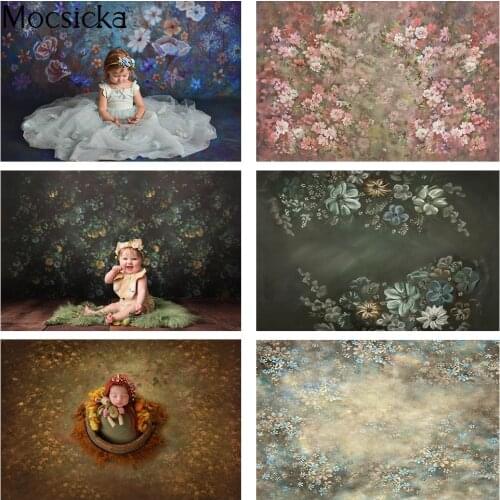 Abstract Flowers Newborn Baby Portrait Backdrop for Photography Floral Birthday Photo Background Baby Shower Photo Studio Props