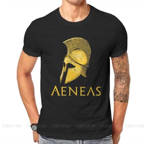 Ancient Greeks Spartan Aeneas Trojan War T Shirt Men Ofertas Loose O-Neck Tshirt Cotton Graphic Clothes