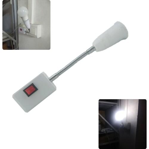 Flexible E27 Lamp Holder Extension Converter Wall Base Holder Screw Socket EU US Plug AC 100 - 240V