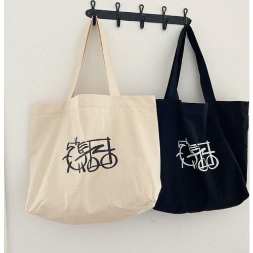 2021 New Womens Bag Canvas Middle Women Handbags Female Shopping Bag Cotton Ladies Shoulder Bag Korean Youth Bag Whole Sale