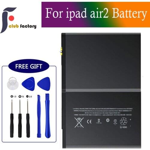 Club factory Replacement Battery for iPad Air 2 or iPad 6, Full 7340mAh 0 Cycle Battery - Include Complete Repair Tool Kits