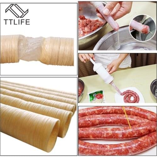 TTLIFE 26mm Roast Sausage Dried Sausage Skin Sausage Hot Dog Collagen Casing Shell Collagen Protein Casings Sausage Ham Tool