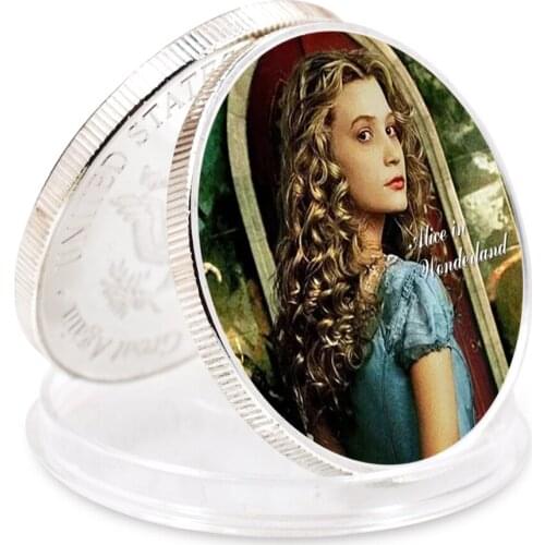 2021 Challenge Coin Alice Sliver Plated Coin Holiday Gift Art Craft Gift Home Decor Collection