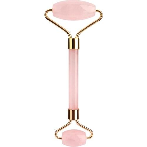 Face Lift Massager Crystal Roller Facial Massage Relaxation Jade Roller Stone Natural Rose Quartz Beauty Skin Tool Girl Gift