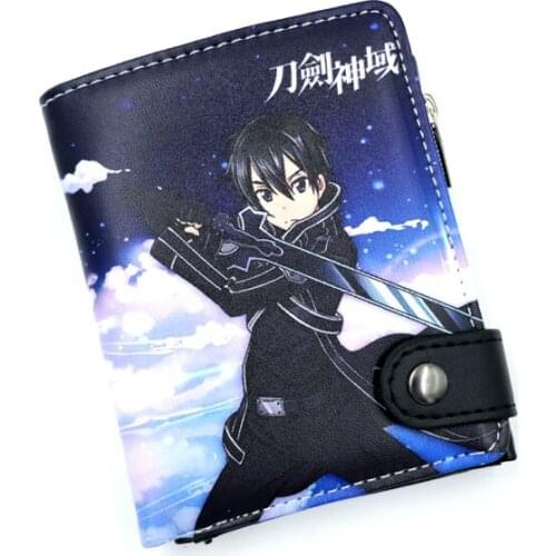 Sword Art Online Soft Button Wallet Kirito SAO Kirigaya Kazuto Yuuki Asuna Coin Card Purse