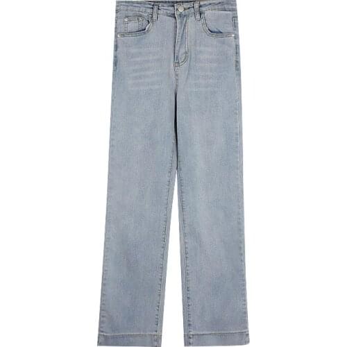 Womens Cute Jeans Wide Leg Spring and Autumn Straight Leg Pants Loose Jeans Girls Student Jeans Pants Women