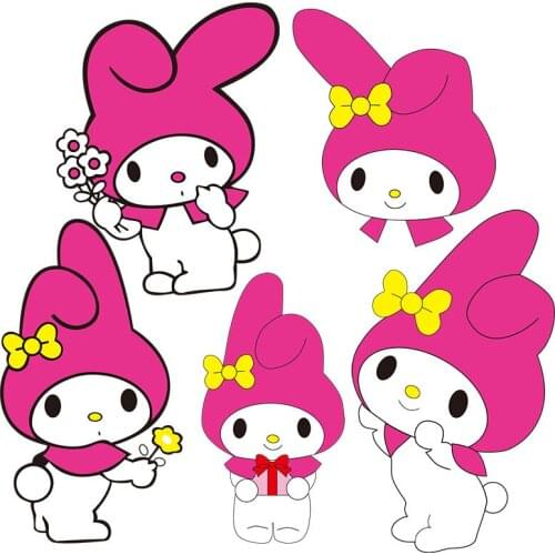 Three Ratels CX9 Lovely pink rabbit kids room sticker refrigerator laptop toilet Decal family decoration