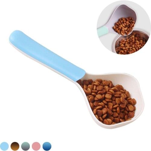 New Pet Supplies 5 Colors Multifunctional Pet Food Spoon Blue Plastic Suitable for Small Dog Portable Cat Feeding Spoon Dog Bowl