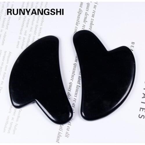 Obsidian Guasha Board Natural Stone Scraper Chinese Gua Sha Tools Neck Body Acupuncture Spa Acupuncture Scraper Therapy