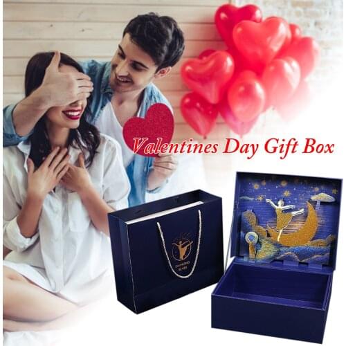 Valentines Day Gift Box Dream Girl Heart Flip Three Dimensional Gift Box Surprise Gift Box For Girlfriend Blue Moon Goddess