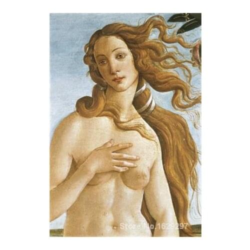 Portrait art abstract THE DETAIL BIRTH OF VENUS by Sandro Botticelli High quality Handmade