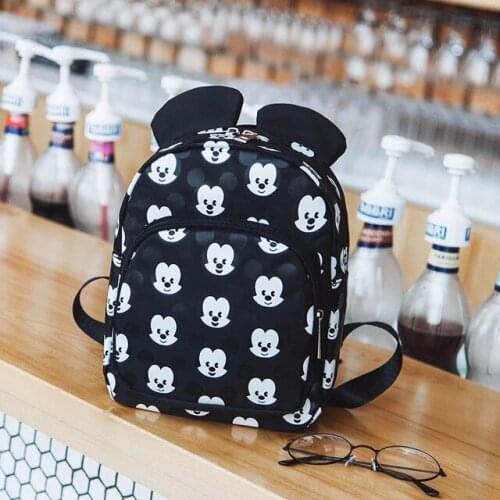 Disney 2019 Minnie Girls Backpack Kids Mickey Mouse Bag School New Cartoon Children Boy Backpacks Nylon Kindergarten Bags