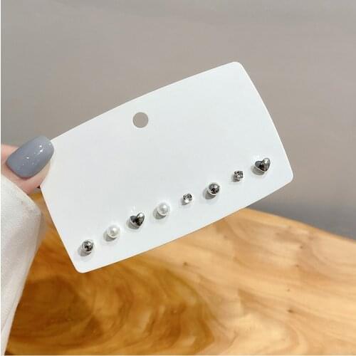 S925 Earrings Combination Set, Small And Stylish Personality Love Earrings