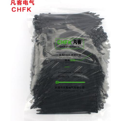 1000Pcs/pack 3*120mm width 1.8mm Black Color Factory Standard Self-locking Plastic Nylon Cable Ties,Wire Zip Ties full quantity