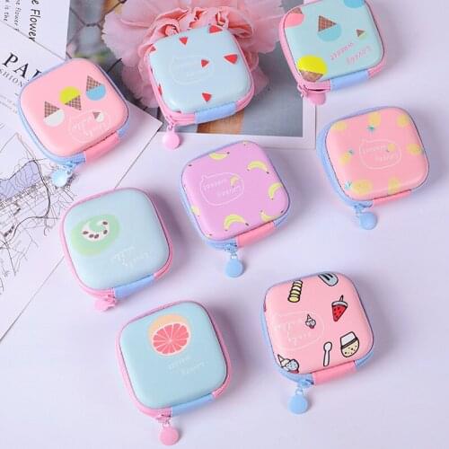 Cute Fruit Headphone Protective Storage Box Headphone Case Travel Storage Bag For Earphone Data Cable Charger