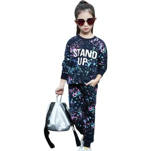 Girls Sports Clothes Set Sweatshirt+Pants 2Pcs Acetive Suit For Girls Christmas Gift Winter Clothing For Girls 4 6 8 14 Years