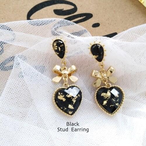 Vintage Heart Stud Earrings 2018 New Fashion Jewelry Colorful Resin Earrings Elegant For Women Gifts Present Wholesale Accessory
