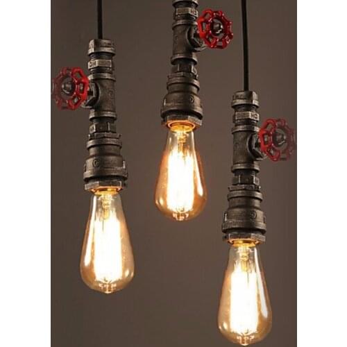 Vintage Pendant Light American Industrial Edison Lamp Water Pipe Style E26/E27 Art Luminaire Decoration Bar Restaurant Lighting