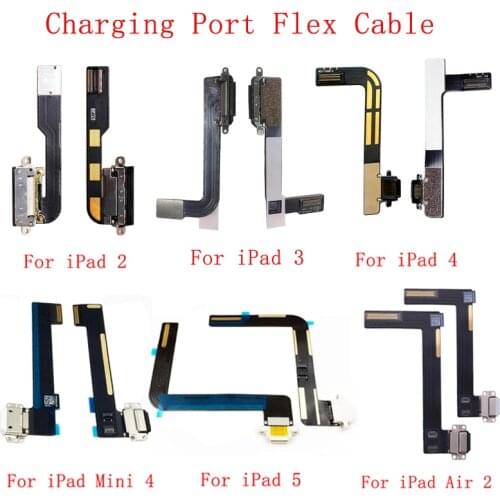 Charging Port Flex Cables For iPad 2 3 4 5 6 Air Air 2 iPad 9.7 2017 2018 USB Charger Connector Plug Socket Dock Charging Flex
