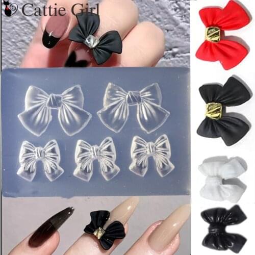 1pc Bow Flower Goldfish 3D Acrylic Nail Mold Palace Nail Decorations DIY Design Silicone Manicure Mold Nail Art