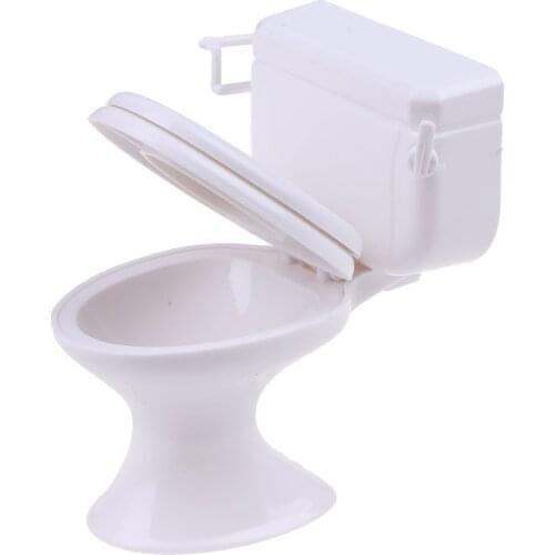 1pc Dollhouse Closestool Furniture Vintage Bathroom Toilet Miniature Toys Dolls Accessories Baby Pretend Toys For Doll House