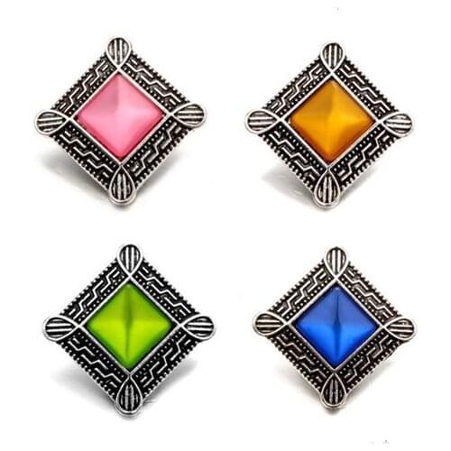 10pcs/lot New Snap Jewelry Rhinestone 18MM Snap Buttons Vintage Alloy Snap fit Snap Bracelet