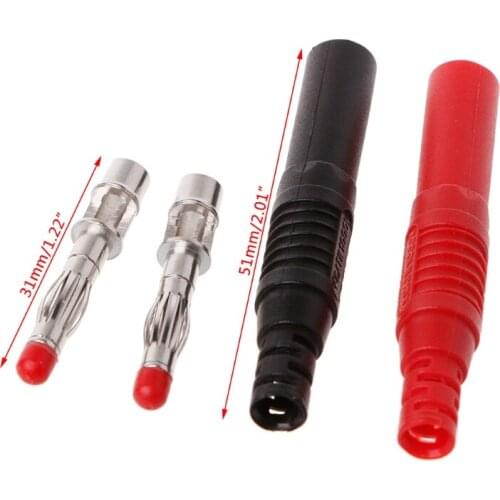 10 Pcs Straight Insulated Safety 4mm Male Banana Plug Wire Solder DIY Connectors