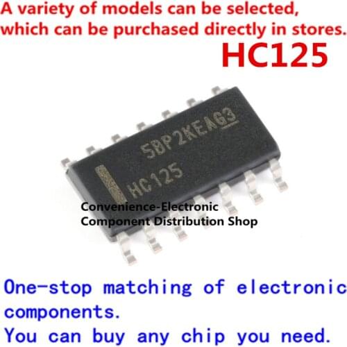 10PCS/PACK HC125 74HC125DR SMD SOP-14 SN74HC125DR 74HC125 six-way inverter logic chip SOP14