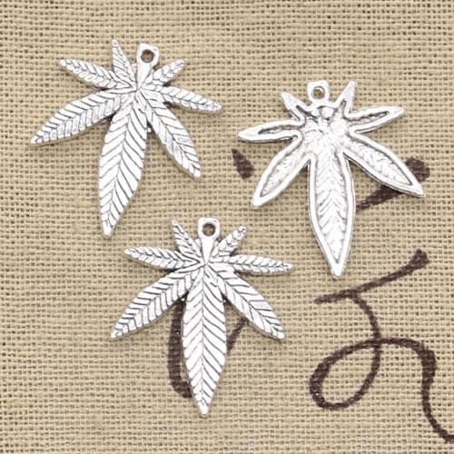 15pcs Charms Maple Leaf Leaves 25x22mm Antique Silver Color Pendants DIYCrafts Making Findings Handmade Tibetan Jewelry
