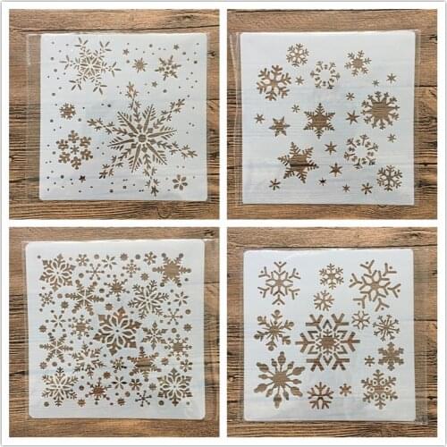 20 *18 cm snowflake diy craft mandala mold for painting stencils stamped photo album embossed paper card on wood, fabric, wall