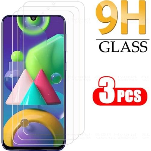 3Pcs Transparent Glass On for Samsung M21 Tempered Glass For samsung galaxy m21 m 21 Film Screen Protector Safety Glass Cover