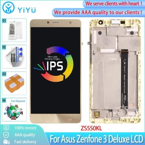 5.5'' Original For Asus Zenfone 3 Deluxe ZS550KL LCD Display Touch Screen With Frame Digitizer Assembly Replacement Parts+Tools