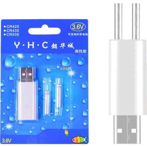 5pcs/lot Fishing Float Rechargeable Battery CR425 USB Charger For Electronic Led Fishing Float Batteries Night Fishing Tackles