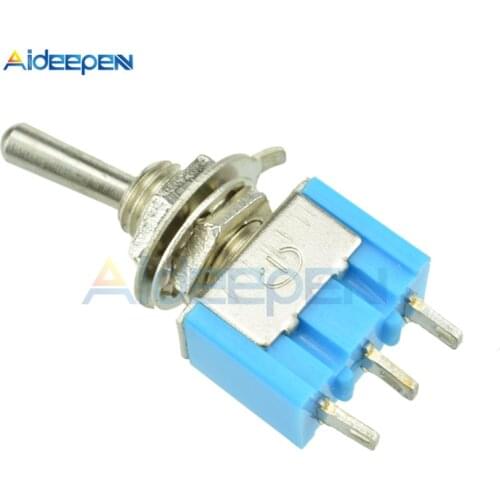 2Pcs Mini MTS-102 3Pin Toggle Switch 3A 250V AC/6A 125V ON-ON 3 Pin 2 Postion Miniature Slide Switch
