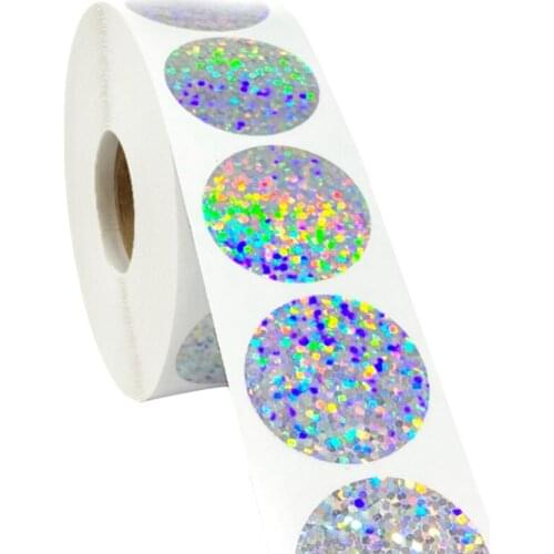 500 Pieces Sticker, Round Reflective Sticker Diy Wall Sticker Decorative Pvc Waterproof Label